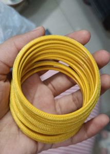 Set of Yellow Velvet Bangles