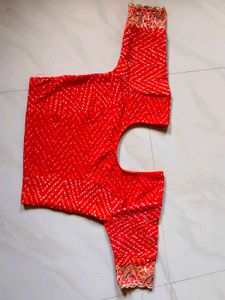 Vibrant orenge Bandhani Blouse