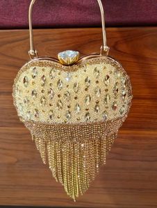 Bridal Party wear Clutch Bag Purse Heart shape