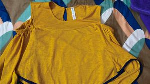 Yellow Cold Shoulder Top