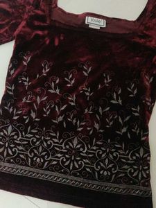 Velvet Burnout Print Top✨💋
