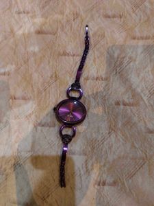 Purple Link Watch with Rhinestones