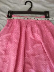 Pink Polka Dot Midi Skirt