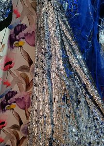 (fix Price)💙🤍Fish Cut Heavy Sequence Work Gown
