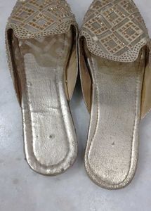 Embellished Gold  lady's flats