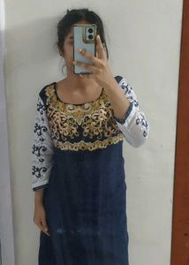 Blue Golden and Silver Gown