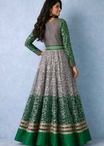 Beautiful Green Ombre Ethnic Gown