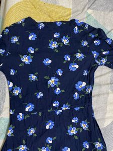 Navy blue floral dress