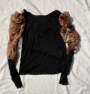 Y2K Embellished Black Top