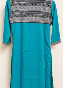 Teal Blue Ethnic Printed Kurti |Casual &amp; Stylish