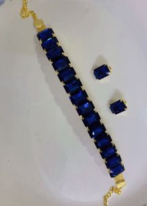 ✨ FRESH ARRIVAL ✨Elegant Blue Gemstone Choker Set