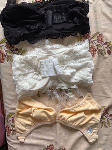 4 Lace Bandeau Bra Set - 3 Colors