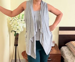 Sleeveless Grey Layering Vest