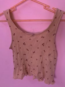 Floral Ribbed Tank Top