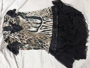 3 for 999 y2k Leopard Print Ruffle Dress