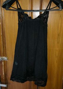 Black Lace Camisole Slip Dress