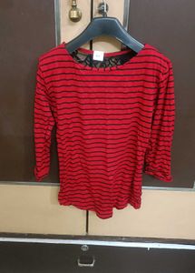 Striped Red Girls Top