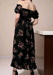 Floral Off-Shoulder Ruffle Maxi Dress