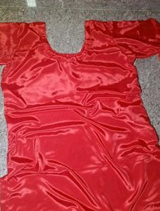 Vibrant Red Silk shalwar kurti Pants