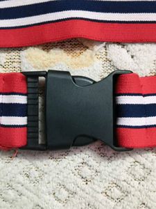 Red Triangle Bra with Striped Band