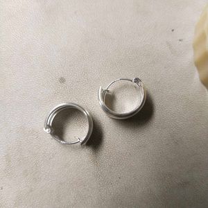 92.5 Pure Silver Hoop Earrings 1 pair