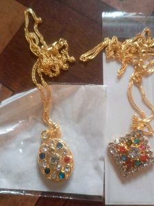 Elegant Gold Plated Pendants with Stones