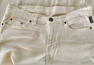 Versace white low rise jeans