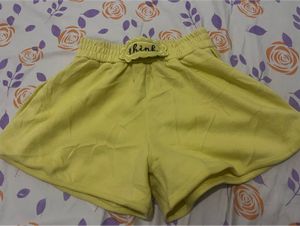 Cute Yellow Shorts with "think" patch