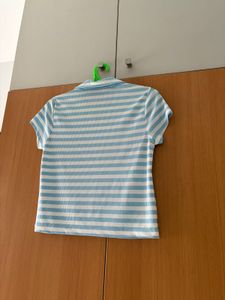 Ribbed Collared Top