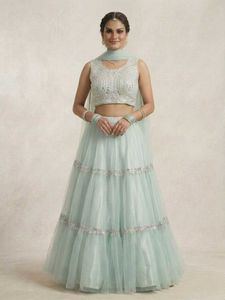 Stunning light blue Lehenga Choli