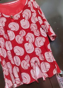 Red 🔴 White Top For Girl Or Woman 46 Bust