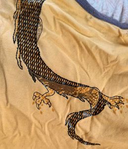 Men's Yellow Dragon Print T-Shirt