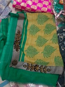 Beautiful Saree with Leaf Print