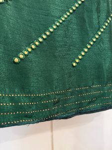Emerald Green beautiful embellishes saree