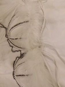 Feather &amp; Rhinestone Embellished Bra