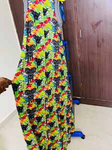elephant print beautiful long gown for sale