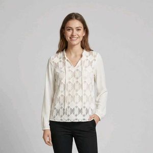 Max White Lace Detail Blouse