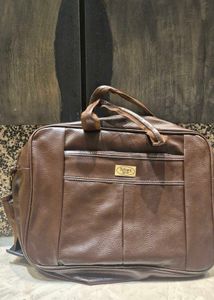 New Classic Brown Leather Duffle Bag