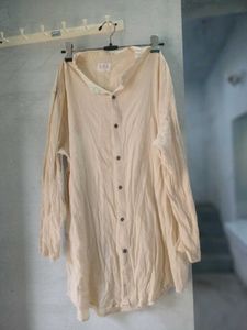 Cream Button-Down Shirt top