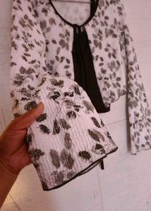 Floral Print Shrug with Tank Top