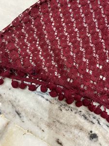 Net Crochia Top Maroon Colour Sleeveless