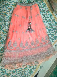 Designer Peach Lehenga Choli