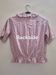 Ruffled Pink Crop Top
