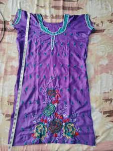 Beautiful Purple Embroidered Kurta set
