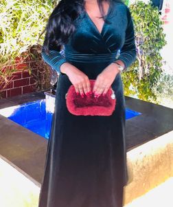 Elegant Velvet Wrap Dress