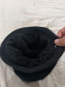 Chic Black Beanie Hat with Rhinestones