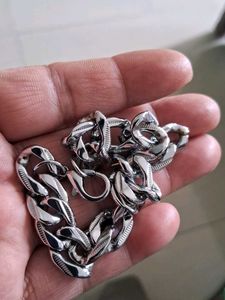 Silver Cuban Link Chain Bracelet