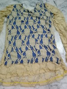 Puffy Sleeves Net Top