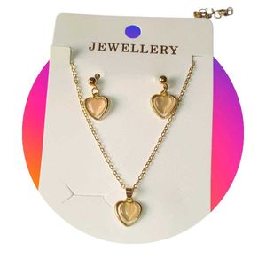 Heart Pendant Necklace &amp; Earrings Set