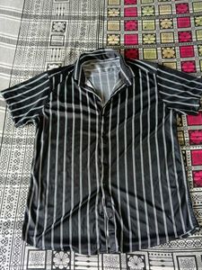 Men's Black & White Striped Shirt